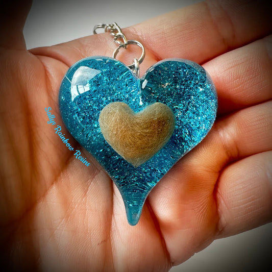 Resin Heart Keyring