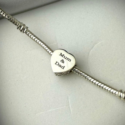 CZ Heart Bracelet Charm