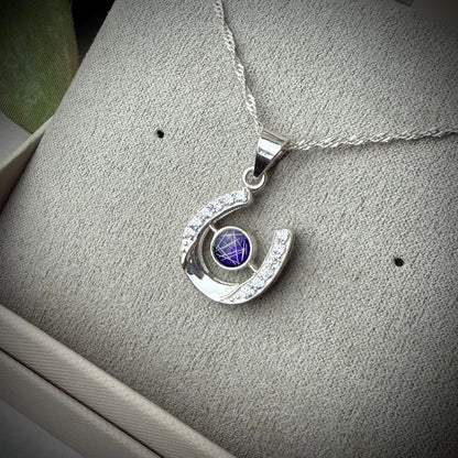 Hanging CZ Horseshoe Pendant