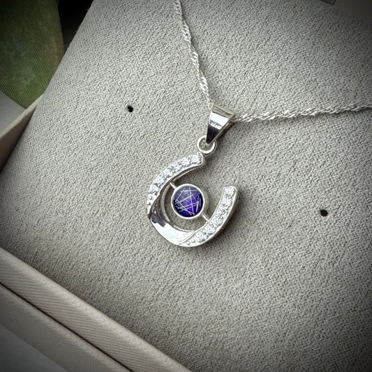 Hanging CZ Horseshoe Pendant