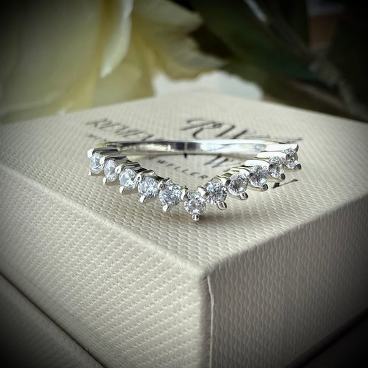 CZ wishbone underband Ring