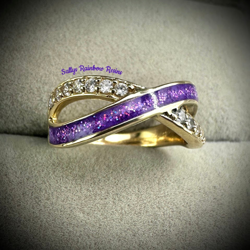 9ct Yellow/White/Rose Gold Infinity Ring