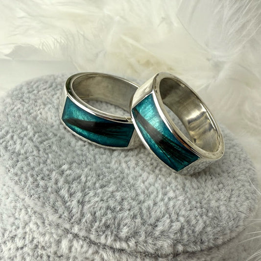 8mm Silver Slit band Ring