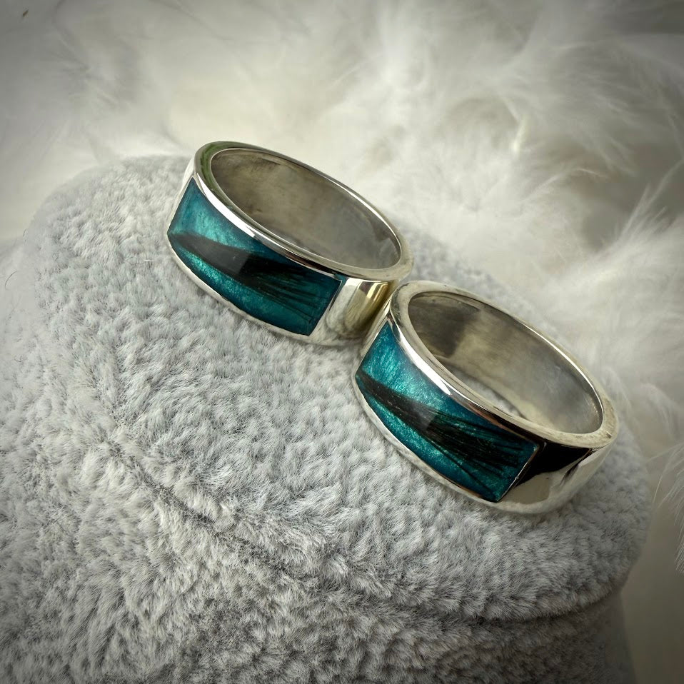 8mm Silver Slit band Ring