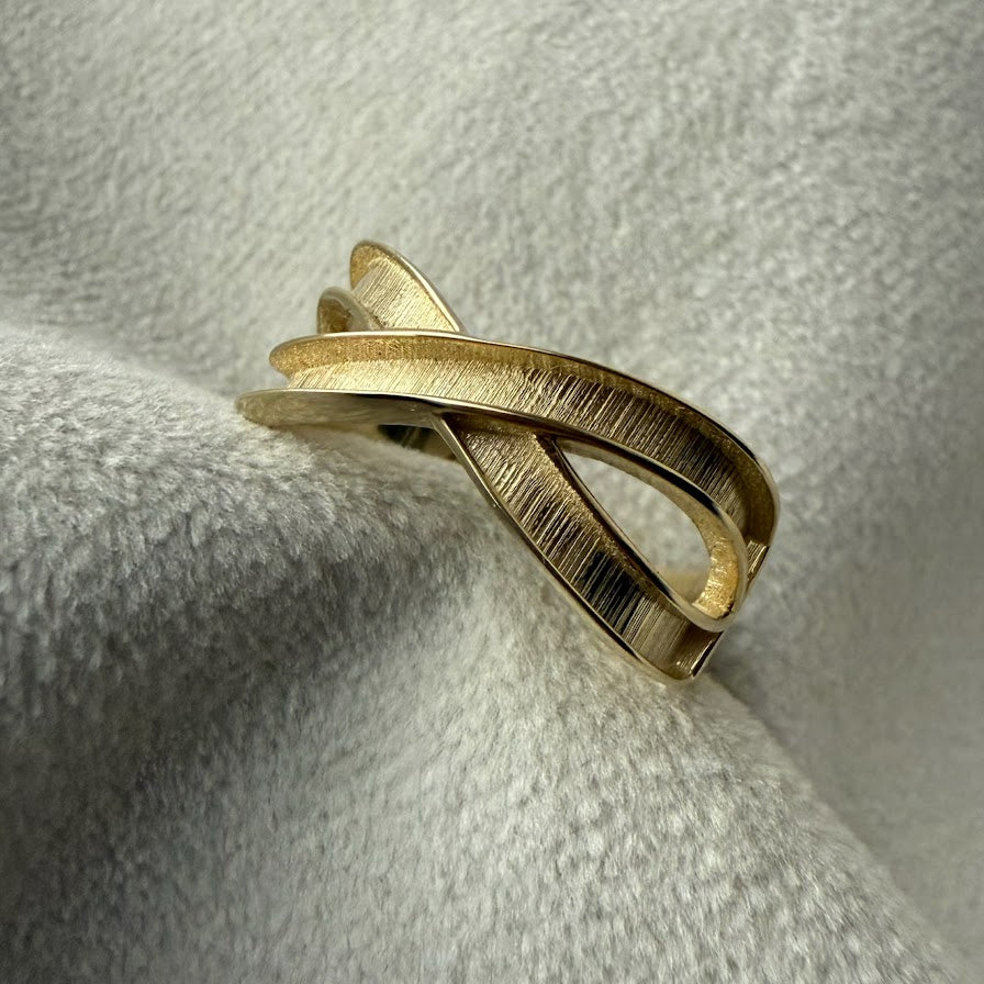 9ct Yellow gold Simple Infinity Ring - Size P Only