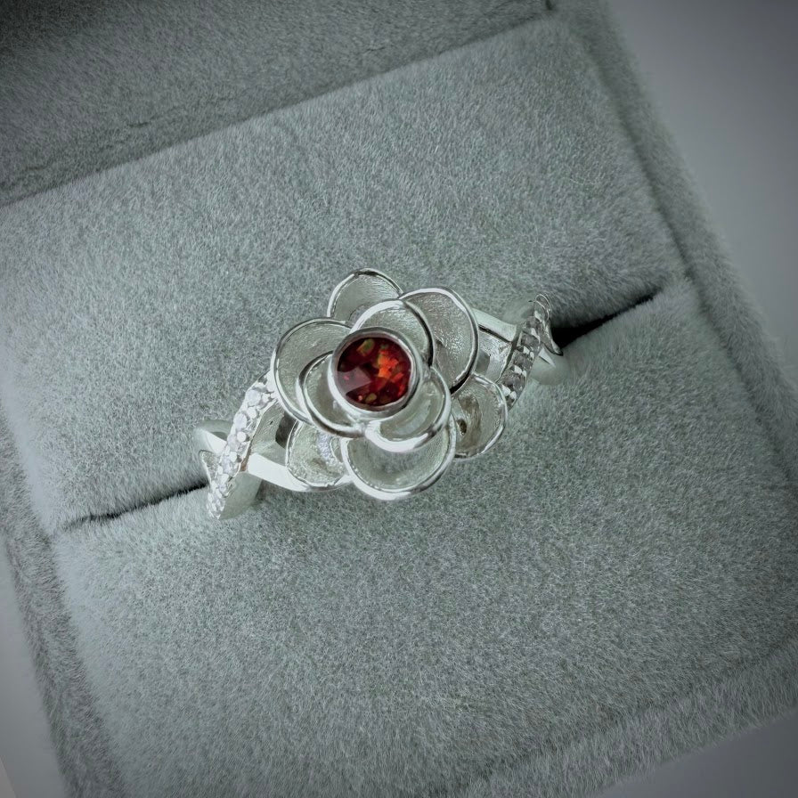 Infinite Rose .925 Silver Ring - Size S Only