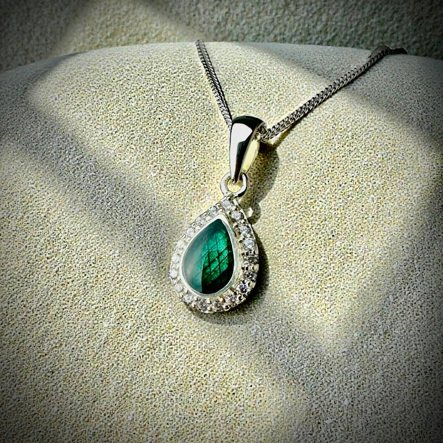 Petite CZ Teardrop Pendant