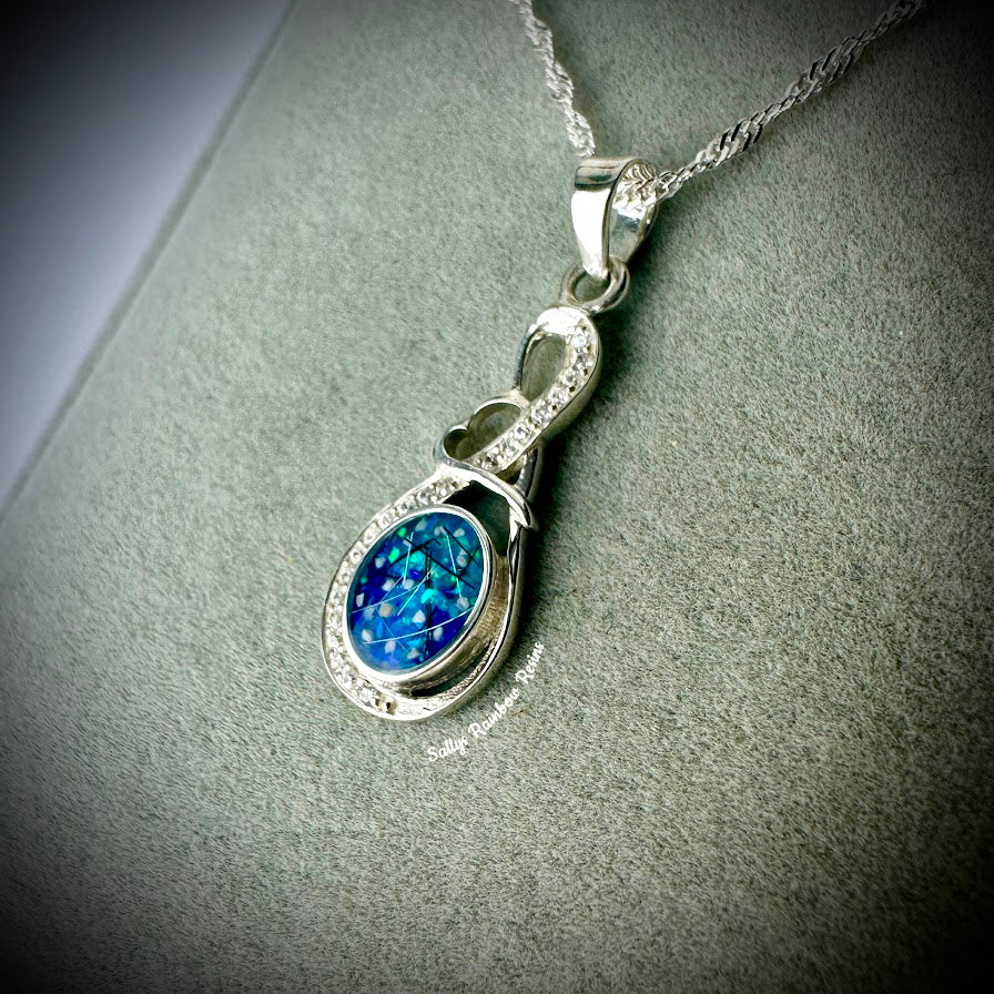 Heart Infinity Oval .925 Silver Pendant