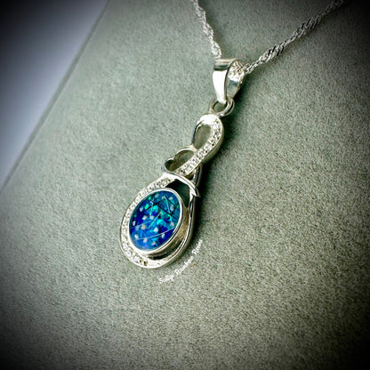 Heart Infinity Oval .925 Silver Pendant
