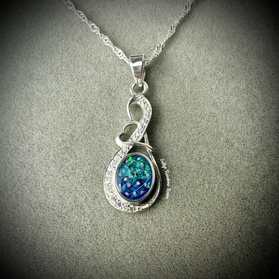 Heart Infinity Oval .925 Silver Pendant