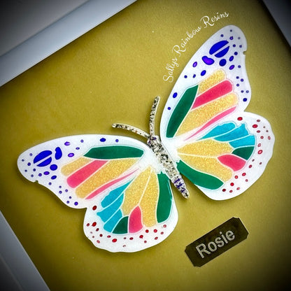 Framed Memorial Ashes / Hair Large Butterfly
