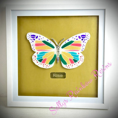 Framed Memorial Ashes / Hair Large Butterfly