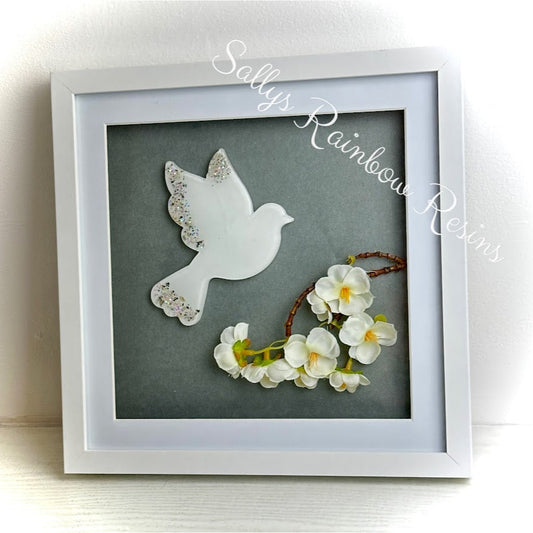 Framed Memorial Ashes/Hair Dove