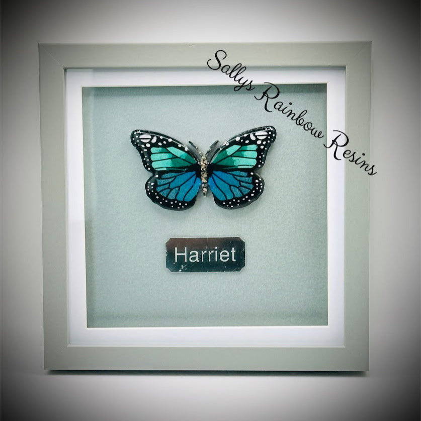Framed Memorial Ashes / Hair Small Butterfly
