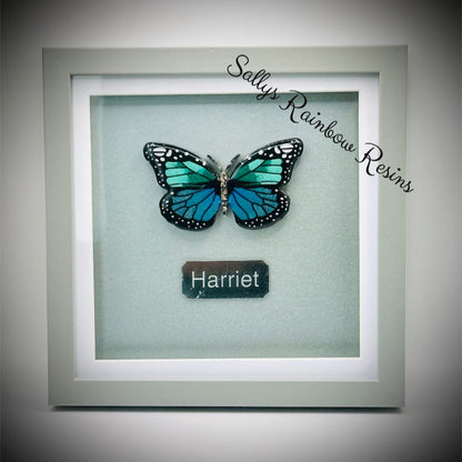 Framed Memorial Ashes / Hair Small Butterfly
