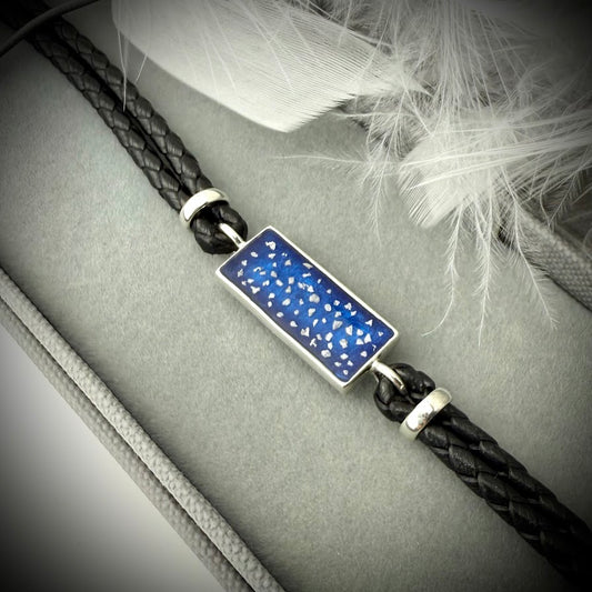 Leather Braided Silver Bracelet