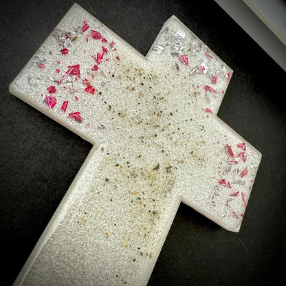 Framed Memorial Ashes/Hair Cross