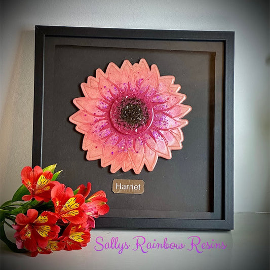 Framed Memorial Ashes/Hair Flower