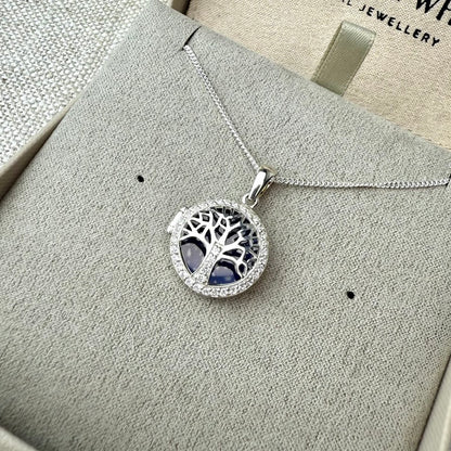 CZ Tree Of Life Locket Pendant