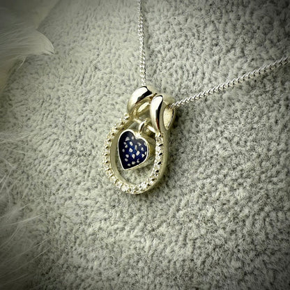 Heart CZ Horseshoe .925 Silver Pendant