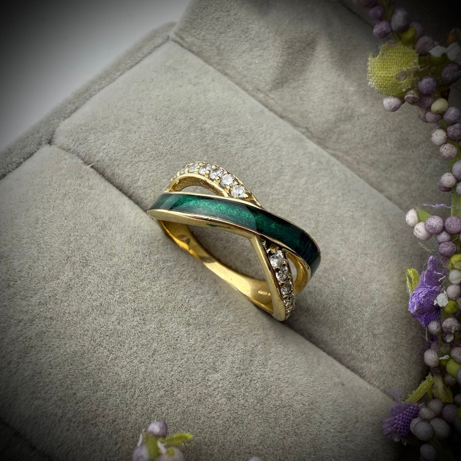 9ct Yellow/White/Rose Gold Infinity Ring