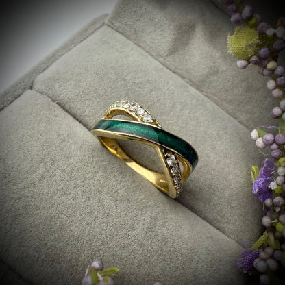 9ct Yellow/White/Rose Gold Infinity Ring