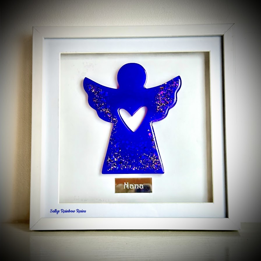 Framed Memorial Ashes / Hair Large Angel