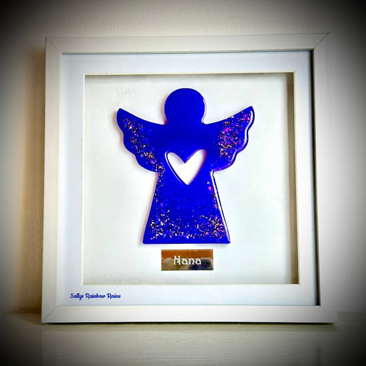 Framed Memorial Ashes / Hair Large Angel
