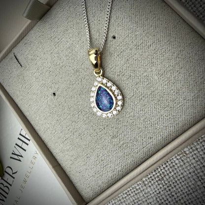 9ct Yellow Gold CZ Teardrop Pendant