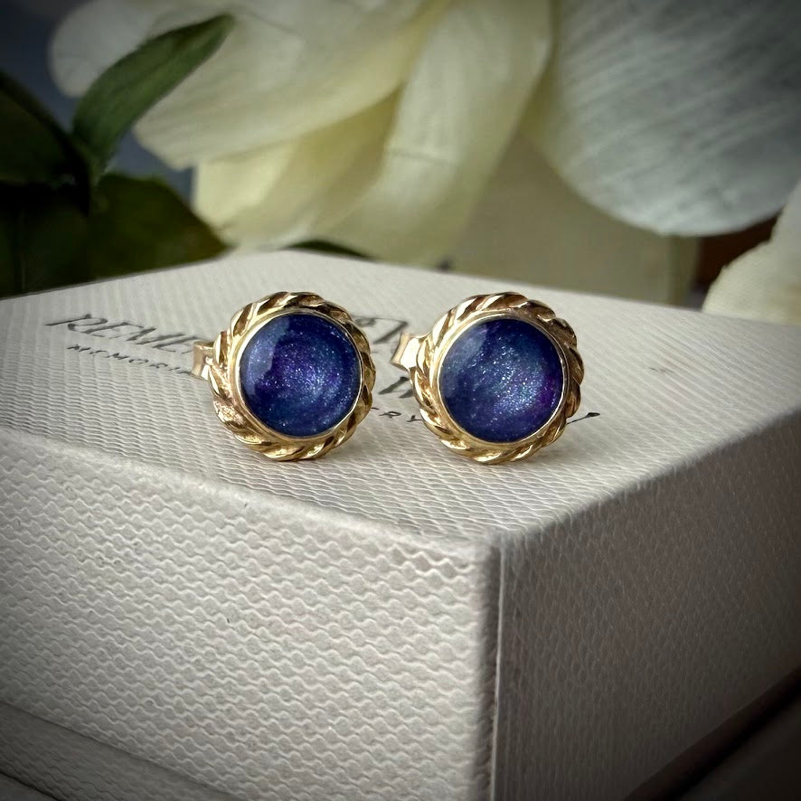 9ct Yellow Gold Rope edged Earrings