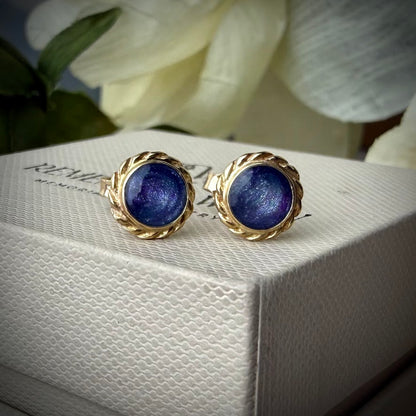 9ct Yellow Gold Rope edged Earrings