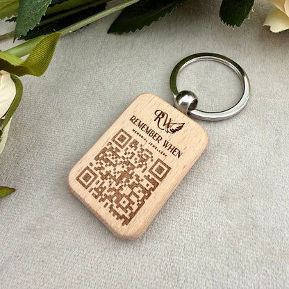 Engraved Wooden Business QR Keyring