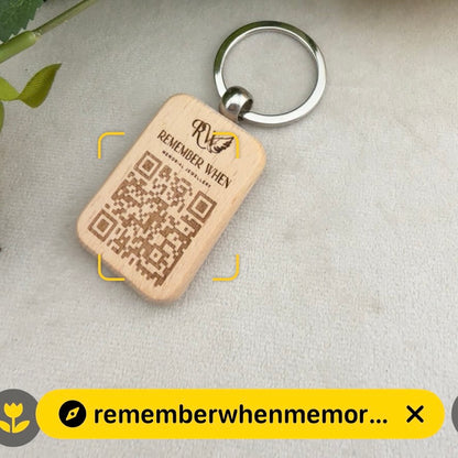 Engraved Wooden Business QR Keyring