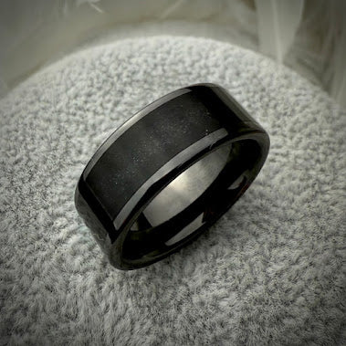 8mm Black Ceramic Band Ring