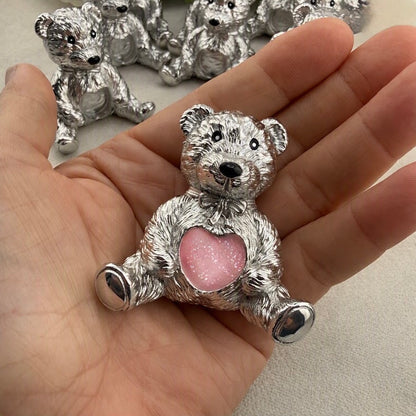Stainless Steel Memorial Ashes / Hair Teddy Bear