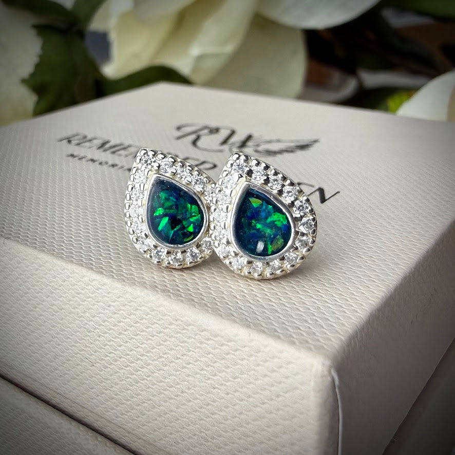 CZ Teardrop Stud Earrings