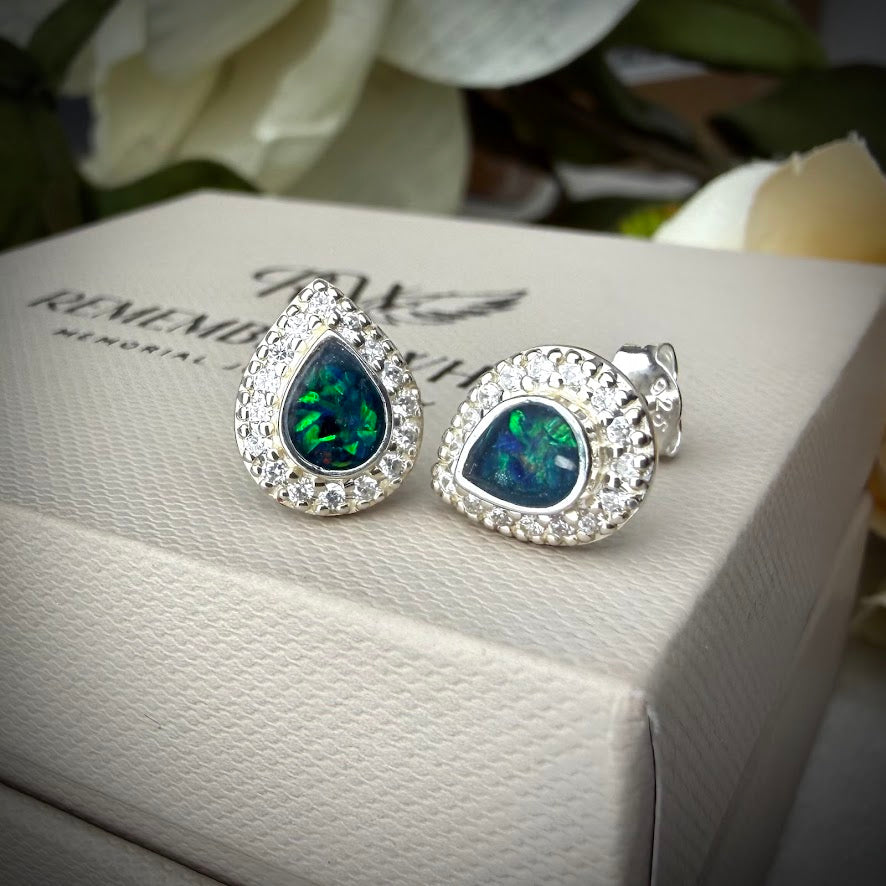 CZ Teardrop Stud Earrings