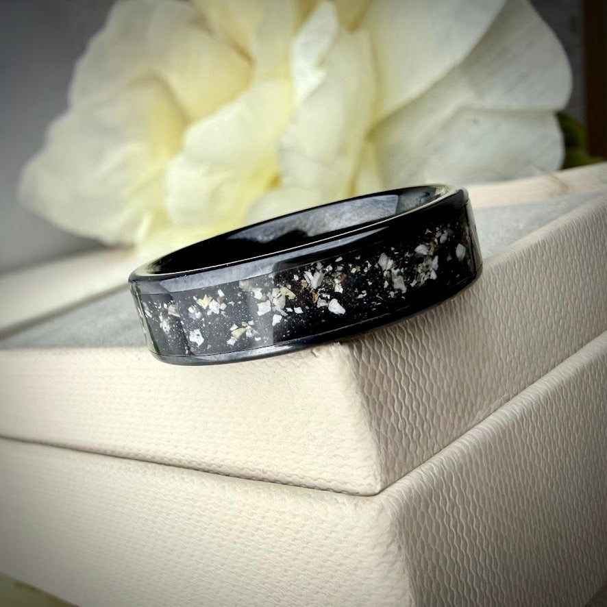 6mm Black Ceramic Band Ring