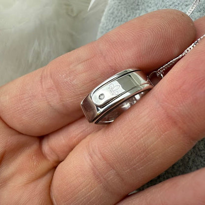 Round glass and .925 Silver locket  & Heart Charm