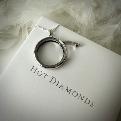 Round glass and .925 Silver locket  & Heart Charm