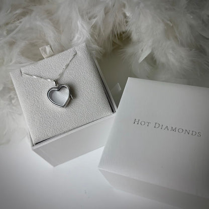 LRG Heart glass and .925 Silver locket  & Heart Charm