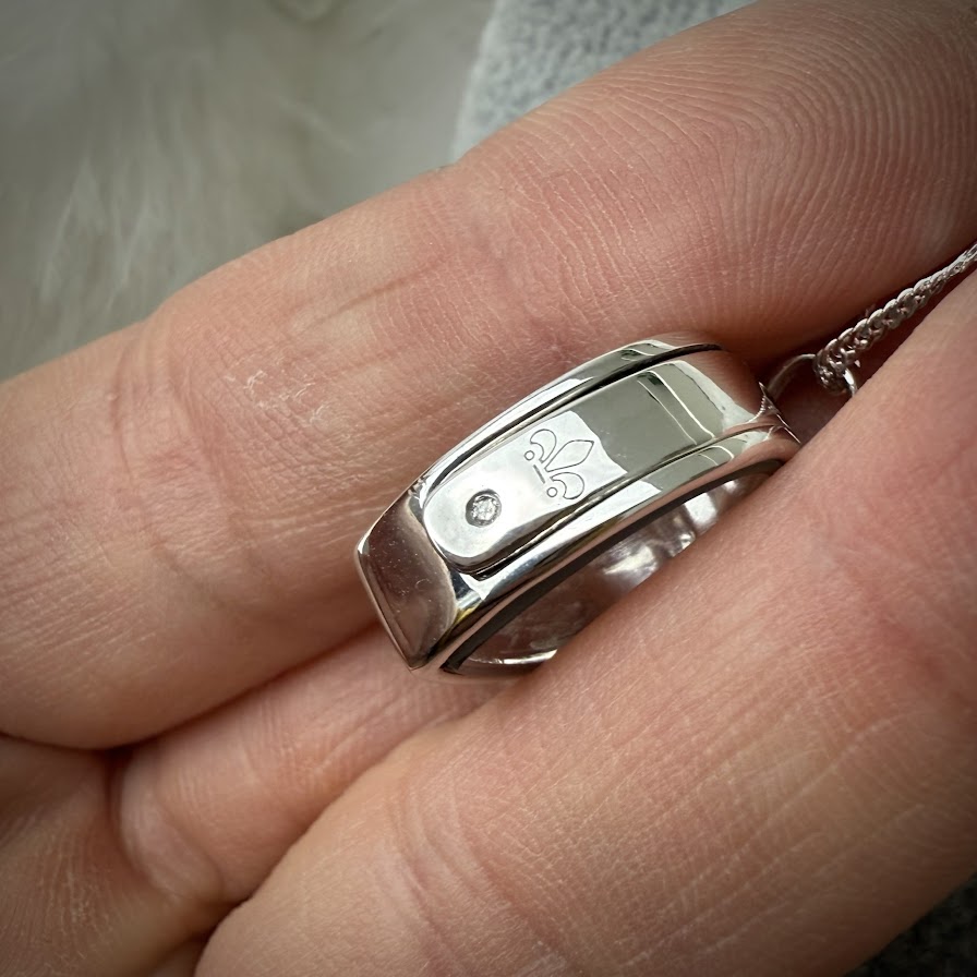LRG Heart glass and .925 Silver locket  & Heart Charm