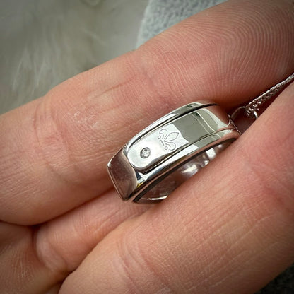 LRG Heart glass and .925 Silver locket  & Heart Charm