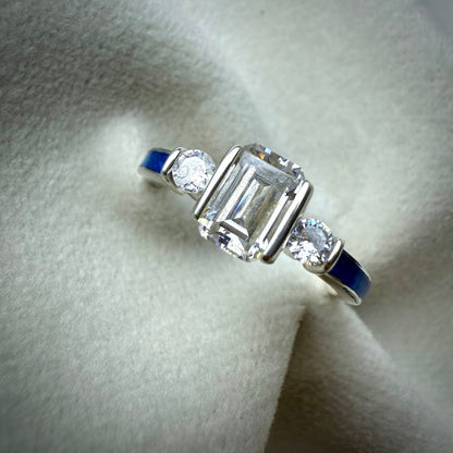 9ct Yellow/White/Rose Gold Emerald Cut Solitaire Ring