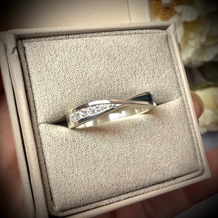 CZ True Love Twist Ring