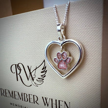 Sterling Silver Paw Heart Pendant