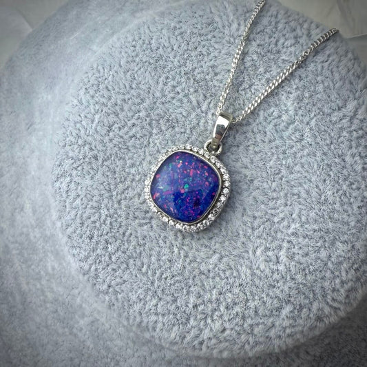CZ Cushion .925 Silver Pendant