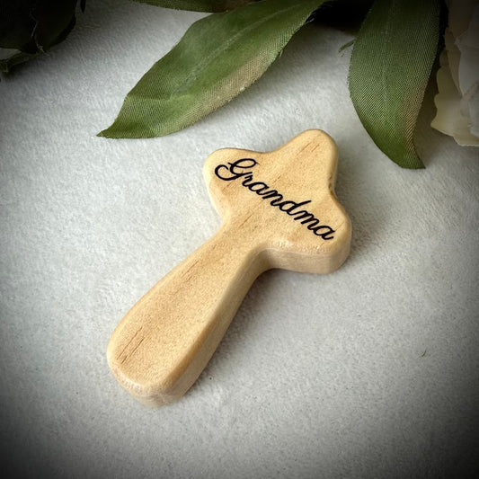 Wooden Comfort Cross Pebble