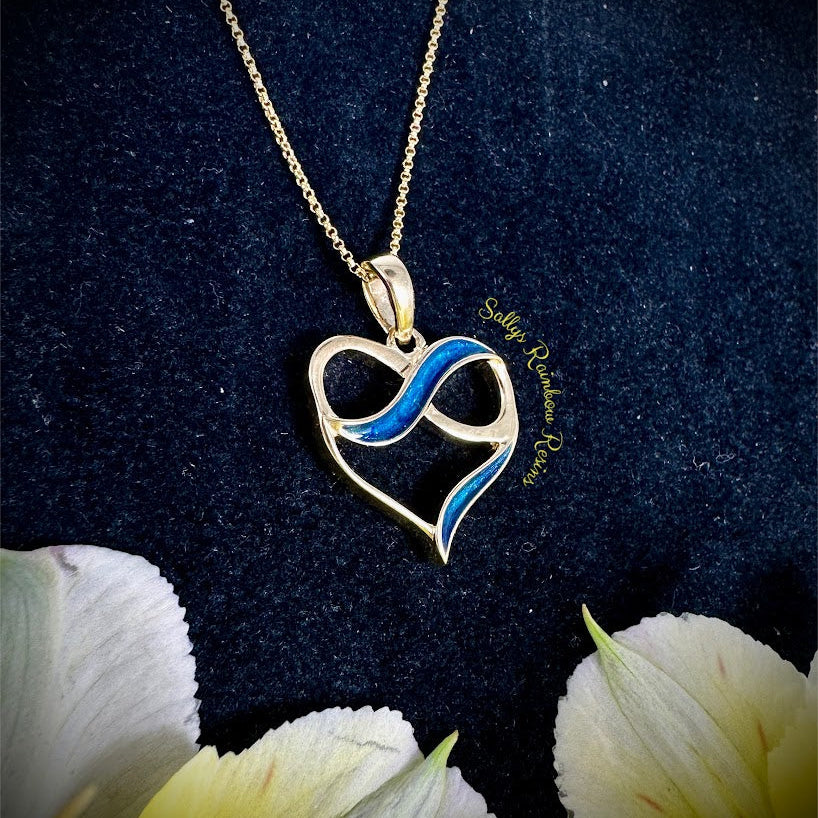 9ct Yellow Gold Heart Infinity Pendant