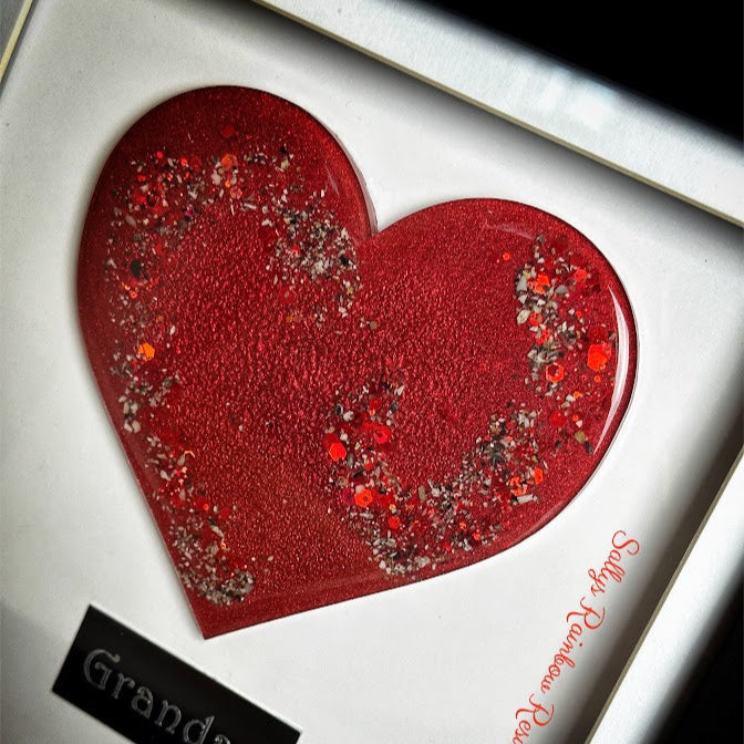 Framed Memorial Ashes/Hair Heart
